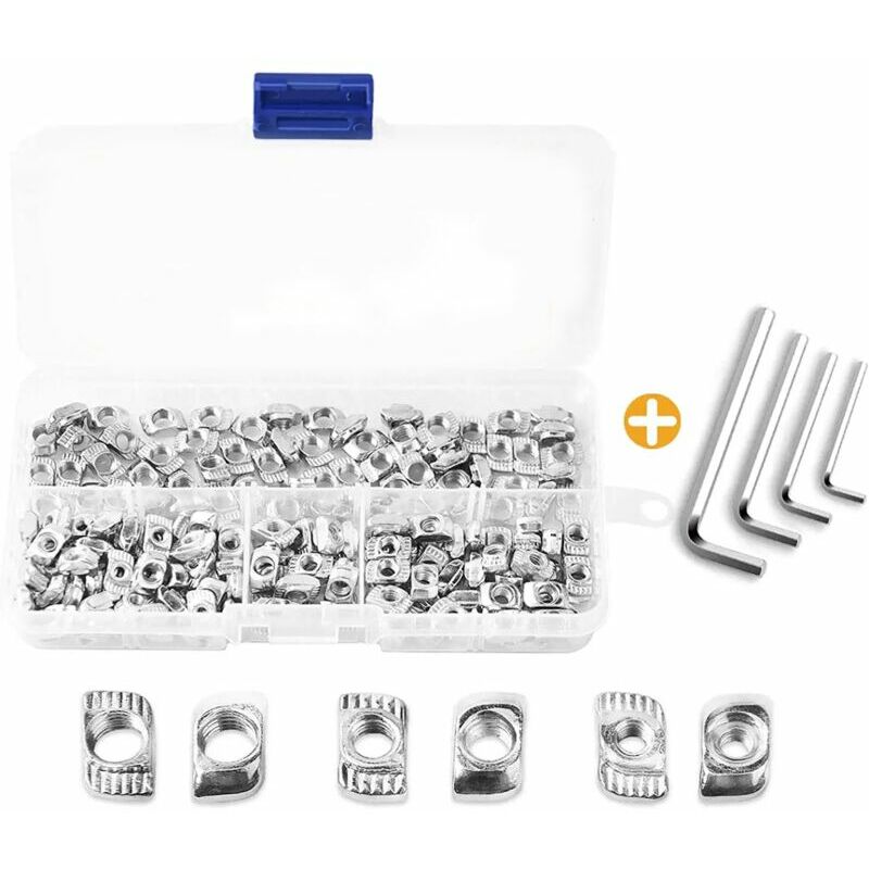 Kit assortimento di dadi di bloccaggio a t da 184