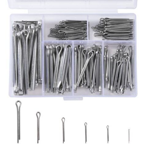 Kit assortimento di perni fissi in acciaio inossidabile da 230 pezzi, tasselli a forcina M1 M2 M2,5 M3 M4 M5 con scatola di immagazzinaggio