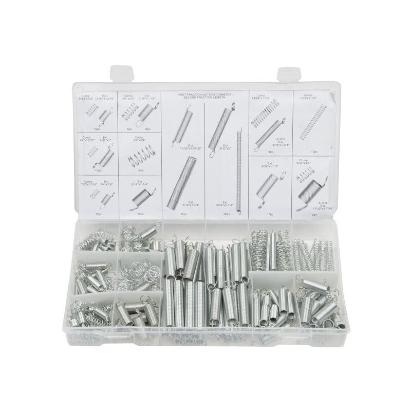 Image of Trade Shop - Kit Assortimento Set Molle a Compressione a Trazione Box 200 Pezzi Varie Misure