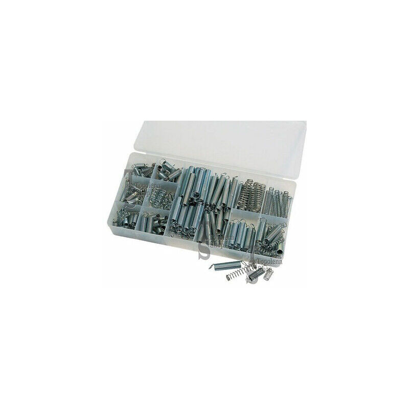 Image of Topolenashop - kit assortimento set molle a compressione a trazione box 200 pezzi varie misure