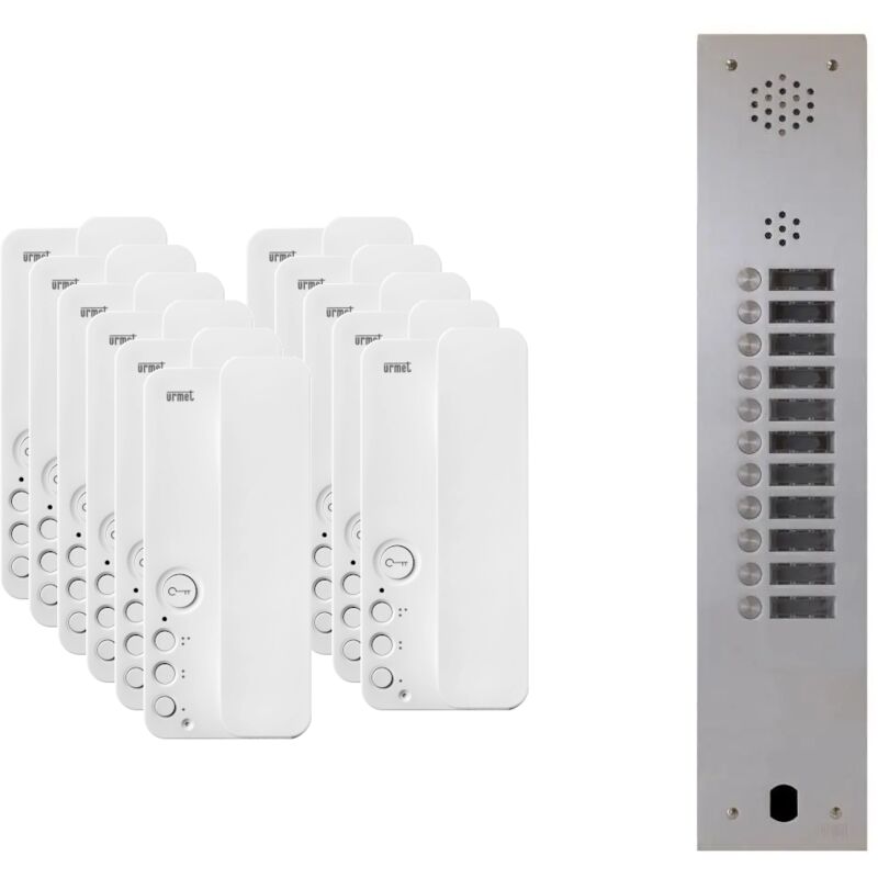 Kit interphone 1 rangée avec 11 combinés Urmet Collectif