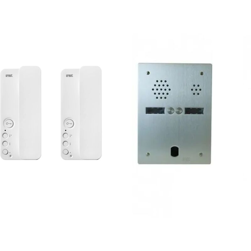 Kit interphone 2 rangées avec 2 combinés Urmet Collectif