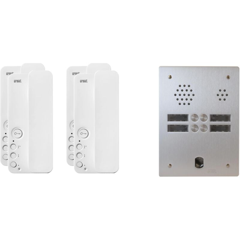 Kit interphone 2 rangées avec 4 combinés Urmet Collectif