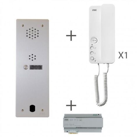 Kit audio préprogrammé 2VOICE platine et postes 1 rangée 1 bouton URMET KA83/101
