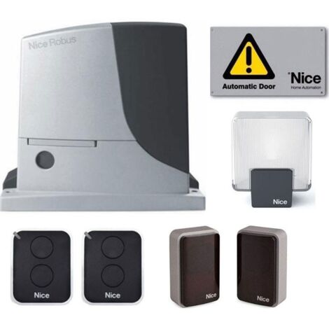 Kit Automatisation pour portails coulissants jusqu'à 600 kg 24v NICE Robus RB600BDKCE