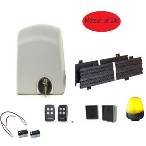 KIT - Automatisme de portail coulissant - 24V - AVEC batt secours - systeme a cremaillere - 600Kg - MYSTRIKE 6 by PROTECO - 1503