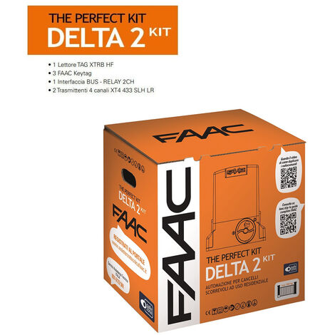 Kit Automatisme pour Portail Coulissant 500Kg FAAC DELTA2 KIT 230V PARFAIT 105914