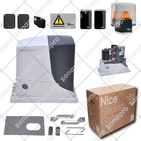 Kit Automatismo Para Cancelas Correderas Hasta 600 kg 24v NICE ROBUS RB600BDKCE