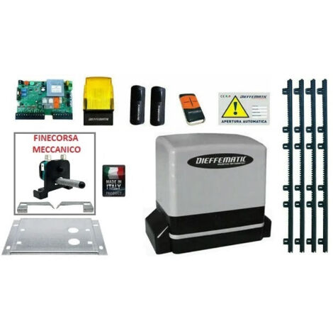 Kit Automazione Cancello Scorrevole 600kg Apricancello 230v 4 Mt Cremagliera Dfm