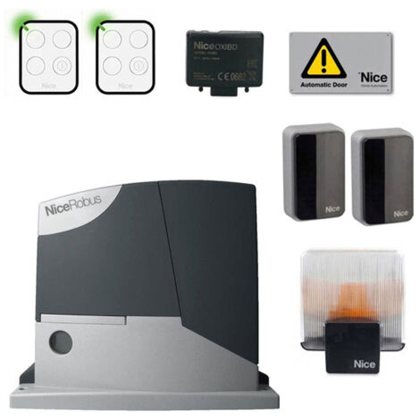 Kit Automazione Per Cancelli Scorrevoli Fino a 400 Kg 24v NICE Robus RB400BDKCE