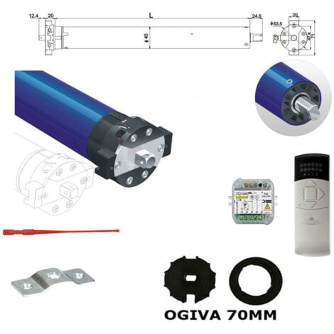 Kit Automazione Per Tende Da Sole Motore 50nm 100kg + Centralina + Telecomando