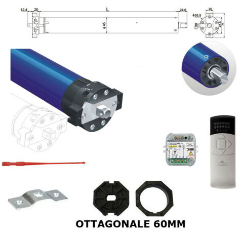 Kit Automazione Tapparelle Motore Tubolare 50nm 100kg Centralina Telecomando Dfm