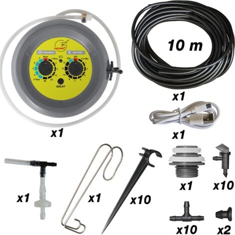 RAIN BIRD Kit d'Arrosage Goutte à Goutte Jardibric Autonome avec Pompe Programmable Batterie - Kit autonome complet pour 10 plantes
