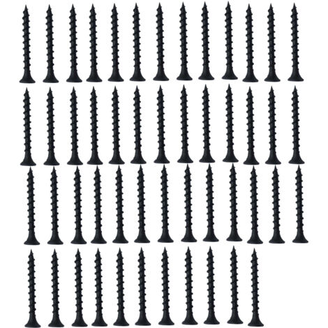 Kit Autotaraudeurs à Pointe Fine 50 Vis Autotaraudeurs Bleues 6 x 1‑1/2in Acier à Ressort Pour Béton & Marbre Jeu de Vis à Gros Filet Pour Mobilier
