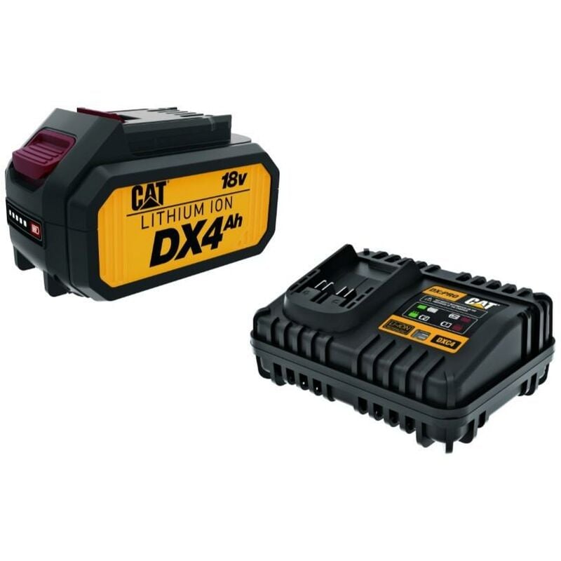 Kit avec 1 batterie au lithium 18V 4.0AH DXB4 + 1 chargeur de batterie DXC4 CAT
