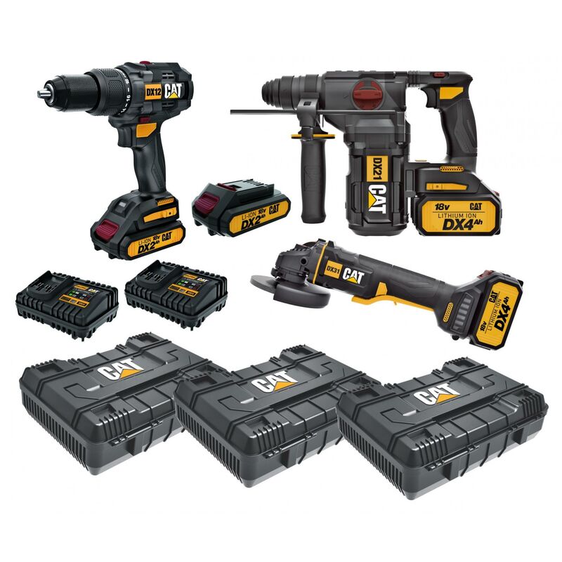 CAT - kit avec DX21 + DX12 + DX31B + 3 coffrets + 4 batteries erpillar