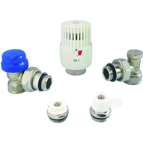 Somatherm – Kit tête thermostatique à dilatation de liquide – Corps équerre – Compatible radiateurs 15/21 – Installation facile et efficace