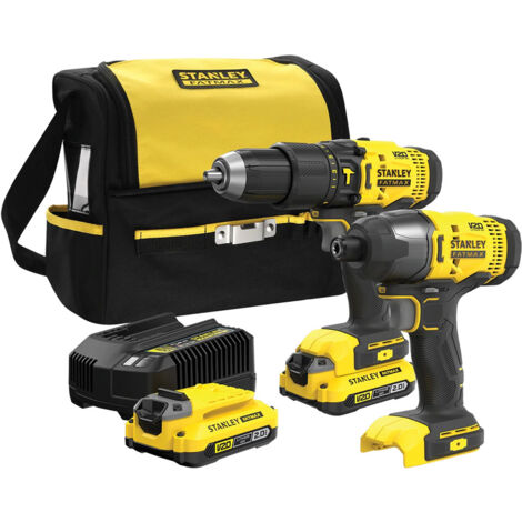 KIT AVVITATORI A BATTERIA 'SFMCK465D2S-QW' kit 18V - x2 2,0 Ah Litio - STANLEYFATMAX