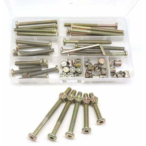 Kit Babybettschrauben, 25er-Set – verschiedene Größen M6 x 40 mm/50 mm/60 mm/70 mm/80 mm