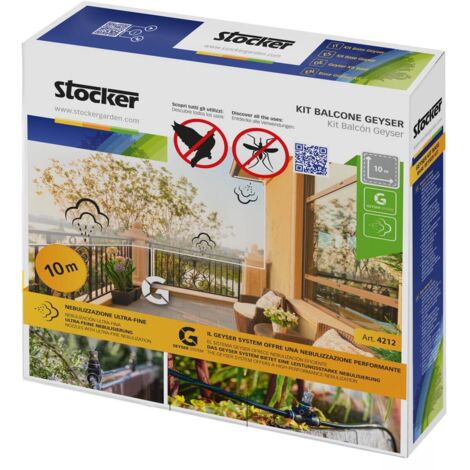 Kit balcon Stocker Geyser tuyau 10mt 3 buses 3 raccords en T 1 capuchon 5 bouchons - Con kit paratia + griglia