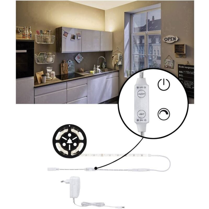SimpLED 78955 Ruban led (Set complet) avec connecteur mâle 24 v 1.5 m blanc chaud 1 pc(s) - Paulmann