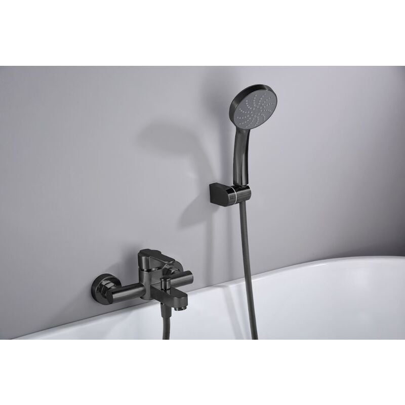 Ensemble de salle de bain avec robinet mono-commande Modèle roma Couleur Noir fini mat [ Imex