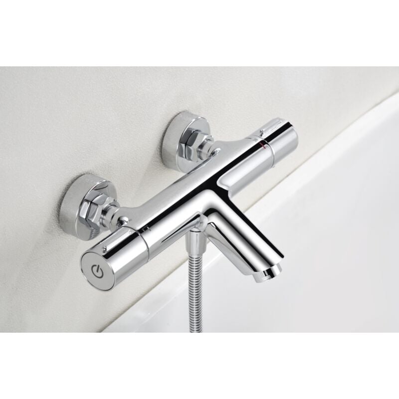 Ensemble de salle de bain avec thermostatique Modèle eco-kent Couleur gris avec finition chromée [ Imex