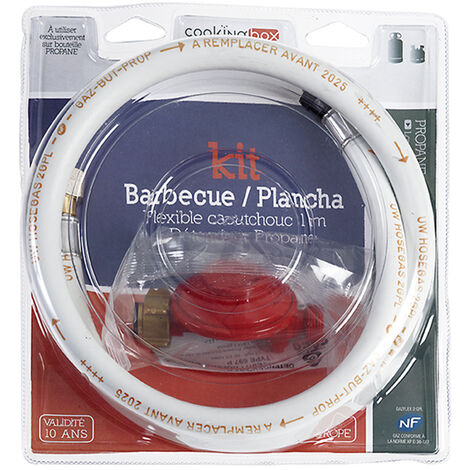 kit barbacoa plancha con 1 regulador de propano y 1 manguera flexible de 1 m - 577.4503 - favex -