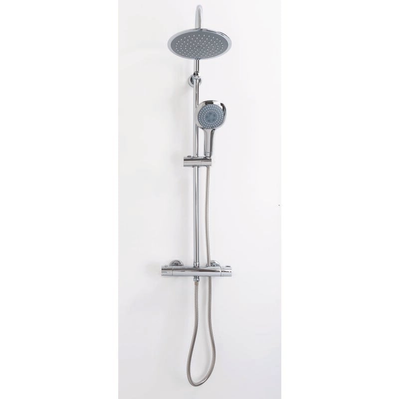 Kit barre de douche avec mitigeur zeki - H95xL26cm - Finition chromé