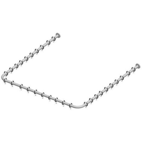 Kit barre de rideau de douche PLAN pour douche carrée, forme U 1200 x 1200 mm aluminium anodisé argent / chromé KEUCO