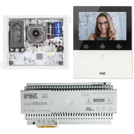 Kit base impianto video, alpha e vog5w bianco, sistema 2voice urmet 1783/734