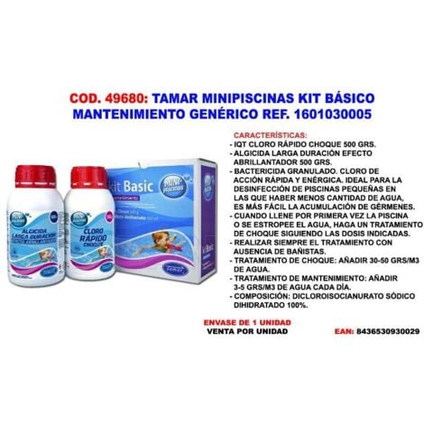 KIT BASIC MANTENIMIENTO MINI PISCINAS - Tamar
