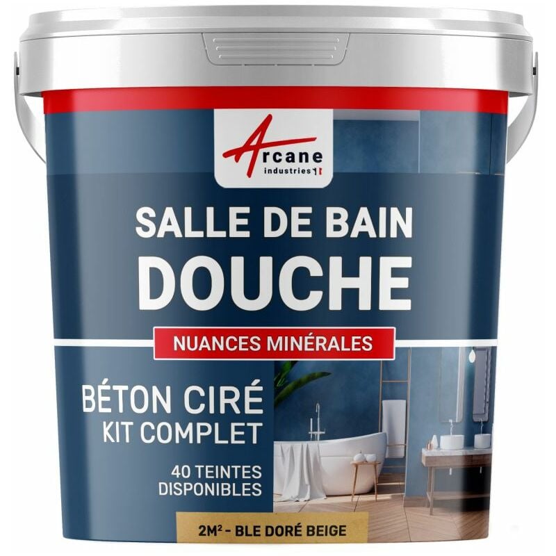 Arcane Industries - beton ciré: Kit betonbeschichtung | kunstharz-beton Badezimmer begehbare Dusche - Wasserdichte Beschichtung - Weizen-Gold-Beige