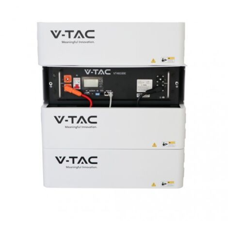 Kit Batteria di Accumulo 5.12kWh LiFePO4 BMS Integrato per Inverter Fotovoltaici CEI 0-21 51.2V 100Ah con Modulo Armadio Rack e Copertura SKU-11377-R