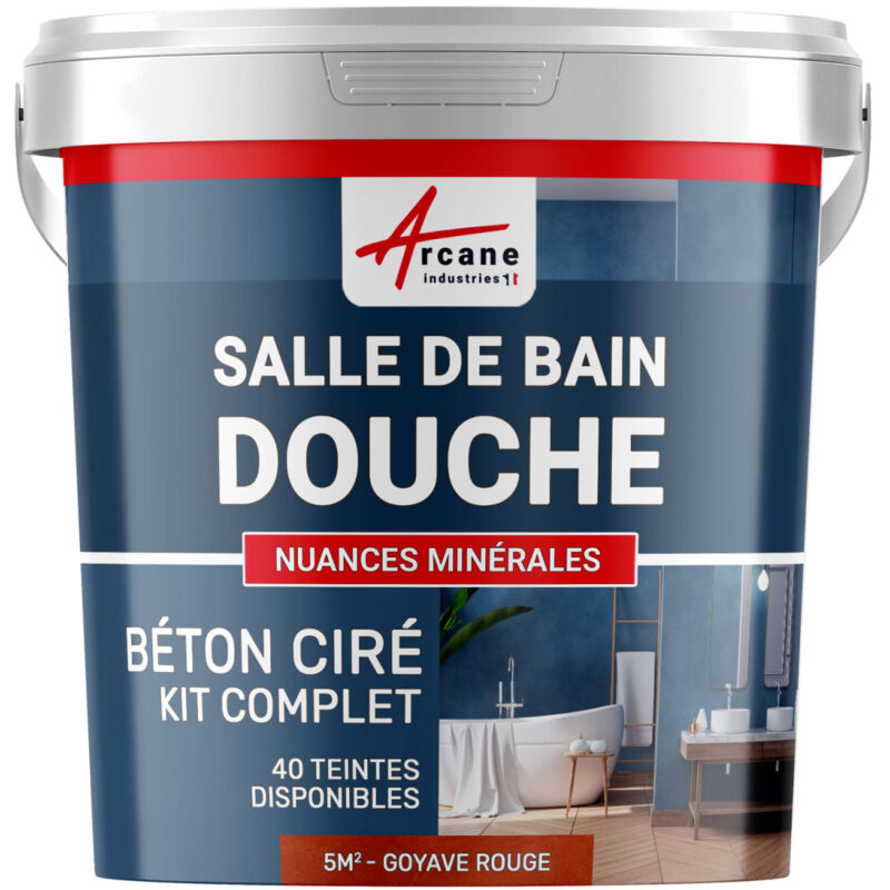 Arcane Industries - Béton ciré salle de bain douche italienne pièce d'eau kit beton cire salle de bains - douche italienne - 5 m² (en 2 couches)
