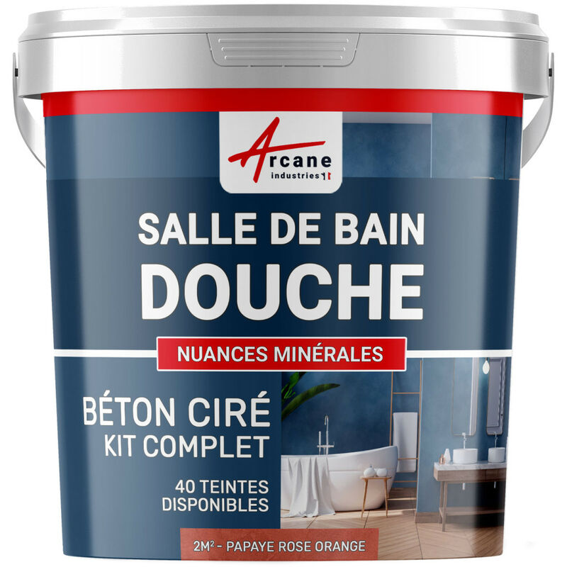 Arcane Industries - Béton ciré salle de bain douche italienne pièce d'eau kit beton cire salle de bains - douche italienne - 2 m² (en 2 couches)