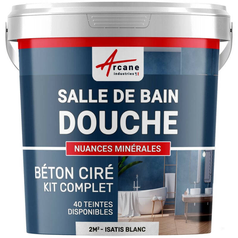Arcane Industries - Béton ciré salle de bain douche italienne pièce d'eau kit beton cire salle de bains - douche italienne - 2 m² (en 2 couches)