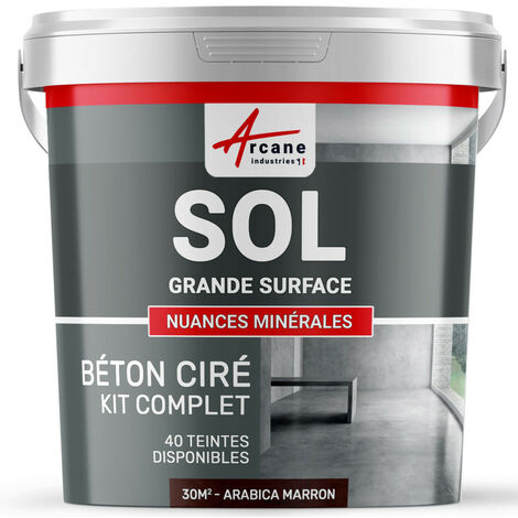Kit beton cire sol grande surface haute protection - couleur - ARCANE INDUSTRIES