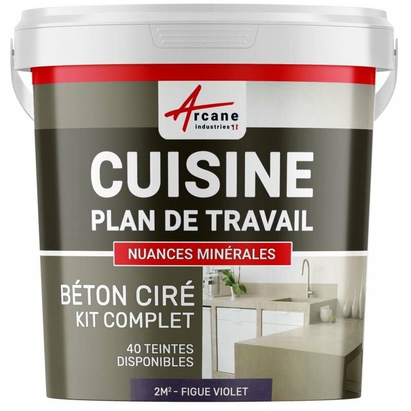 Arcane Industries - beton ciré: kit betonbeschichtung | kunstharzbeton für die küche: für die Arbeitsplatte, Spüle, Fußböden und Wände - - Feigen - 2