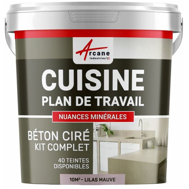 Arcane Industries - beton ciré: kit betonbeschichtung | kunstharzbeton für die küche: für die Arbeitsplatte, Spüle, Fußböden und Wände - - Blasslila