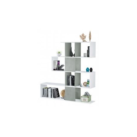 KIT BIBLIOTECA 'ZIG-ZAG' 145X29X145H BLANCO-CEM.