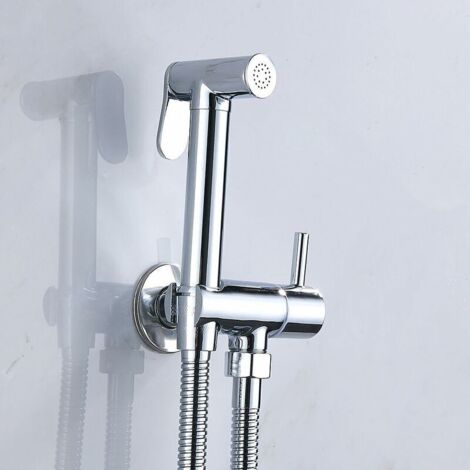 Kit bidet con miscelatore, doccetta termostatica cromata, getto antiscottatura, set bidet con deviatore doccia.
