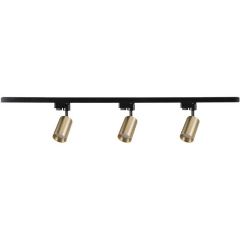 Kit binario monofase 1m 3faretti GU10 oro/nero Polux