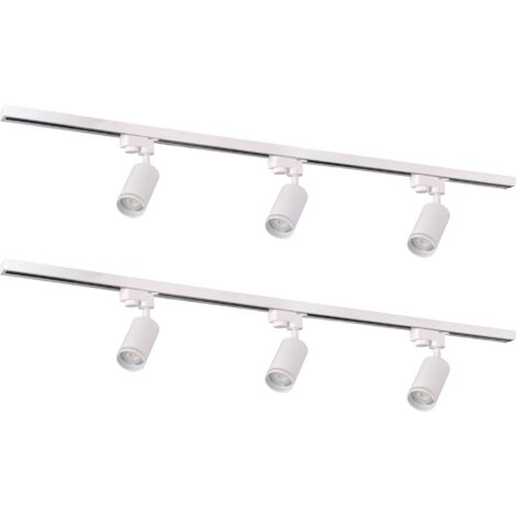 Kit binario PARIS bianco 6 faretti GU10 Polux 321626