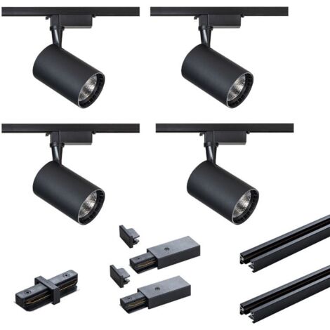 Kit binario X-Line nero 4 faretti LED 15W 2x1m DPM