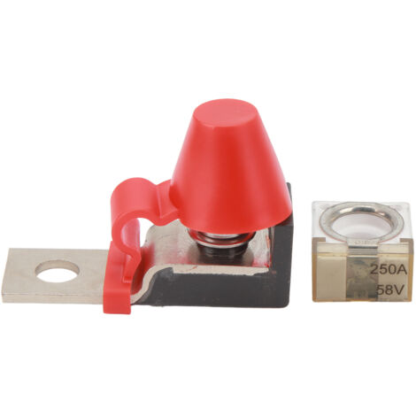 Kit blocco fusibili terminale 58V, kit blocco fusibili terminale con singolo perno M8 per batterie multiple, barca, camion, camper, accensione veicolo (250A).