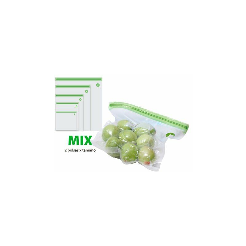 

TMVAG270 Kit de 10 bolsas zip para envasar al vacío reutilizables en varios tamaños Aura Fresh - Tm Electron