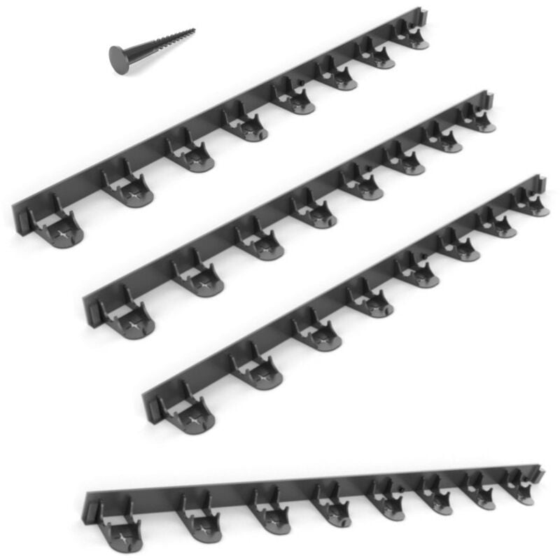 D-work - Kit Bordure de Jardin Flexible en Polyéthylène avec Piquets de 16,5 cm - 4 Mètres - Hauteur 4,5 cm - Épaisseur 4,5 mm - Couleur Noire