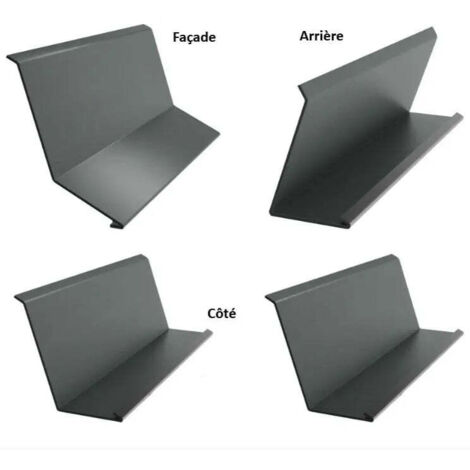 Kit bordures de cheminée acier 1250 x 300 x 200 – Gris mat RAL 7024
