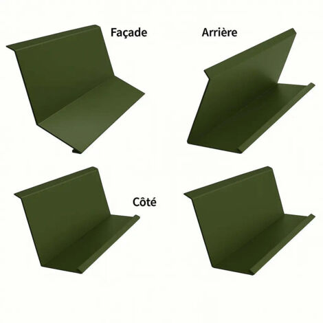 Kit bordures de cheminée acier 1250 x 300 x 200 – Vert mat RAL 6020